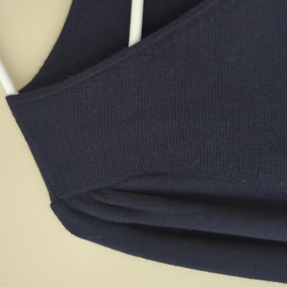 NWOT Talbots Soft Merino Wool V-Neck Knit Sweater Dress MEDIUM Blue - Picture 7 of 13